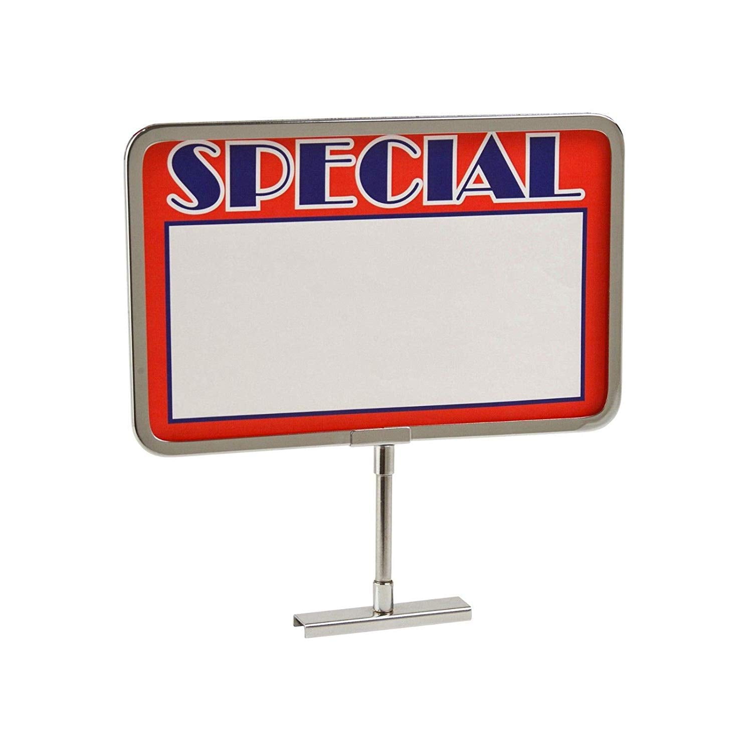 Retail Rack Chrome Frame Base Sign Holder, 7" x 11" Card