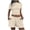 Beige, variant on Womens 2 Piece Outfits Short Sleeve Crew Neck Crop Tops Drawstring Elastic Waist Shorts Casual Loose Summer Plain Workout Sets