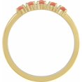 thumbnail image 2 of 14k Yellow Gold Natural Pink-coral Round 2mm Polished Coral Cabochon Stackable Ring Size 7 Stackable Ring for Women, 2 of 2