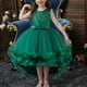thumbnail image 1 of Vestidoo Formal Vestido sin mangas con cuello redondo Jersey para niñas Vestido de dama de honor de boda Ygjytge Verde 6-7- años para Niña, 1 of 9