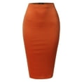 thumbnail image 2 of SSOULM Women's Stretchy Fitted Midi Pencil Skirt with Back Slit and Plus Size, 2 of 3