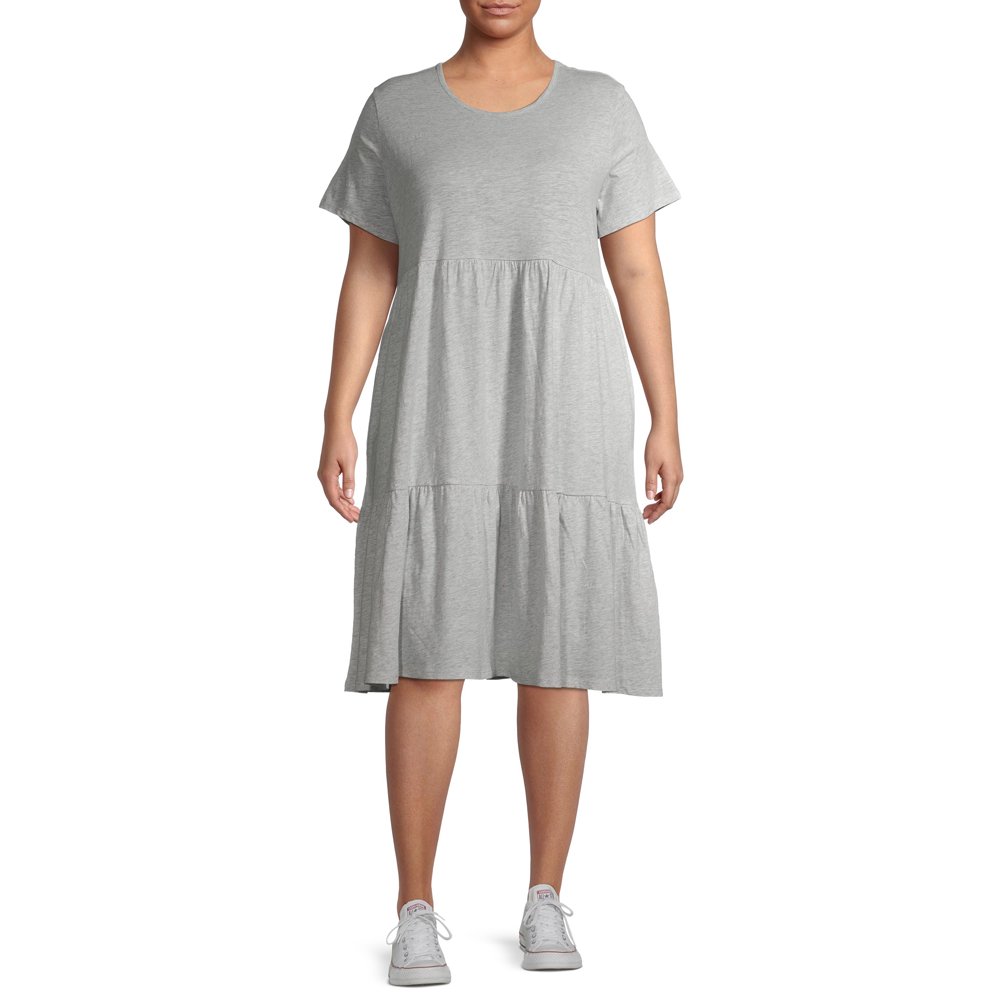 Terra & Sky - Terra & Sky Women's Plus Size Tiered Dress with Short ...