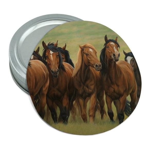 Horses on the Prairie Pecking Order Round Rubber Non-Slip Jar Gripper Lid Opener