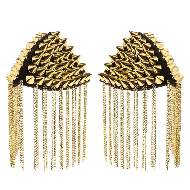 Charreteras Sunnimix Remache Punk Broche Borla Hombro Oro Estilo 1