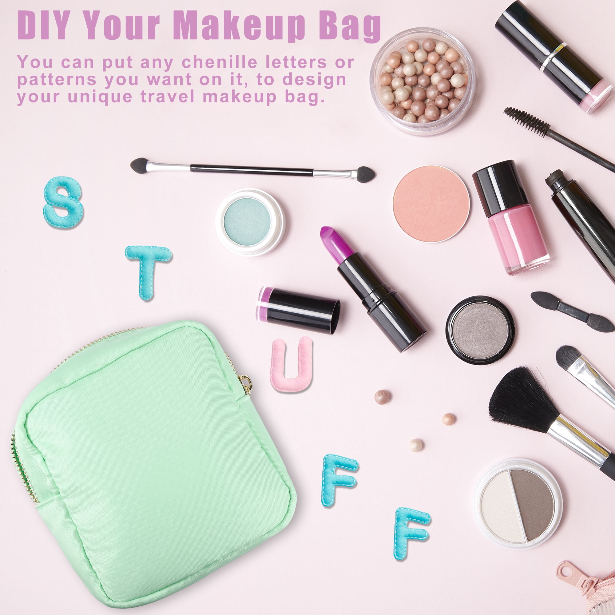 Unique Bargains 1Pc Nylon Mini Waterproof Storage Makeup Bag Waterproof Storage Mint Green