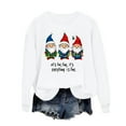 thumbnail image 6 of Christmas Sweatshirt For Women Vintage Xmas Holiday Shirts Long Sleeve Snowman Fleece Sweatshirt Crew Neck Tops White L, 6 of 6