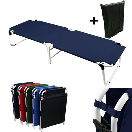 Magshion Portable Military Fold Up Camping Bed Cot + Free Storage Bag Navy