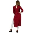 thumbnail image 6 of Bimba Women Straight Kurta Kurti Formal Tunic 3/4 Sleeve Blouse Summer Clothing, 6 of 7