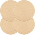 thumbnail image 1 of QPENWEI Juego de 4 manteles individuales tejidos redondos de color beige, manteles individuales de 30 cm para mesa de comedor, salvamanteles para cocina, salvamanteles para platos calientes, ollas y s, 1 of 5