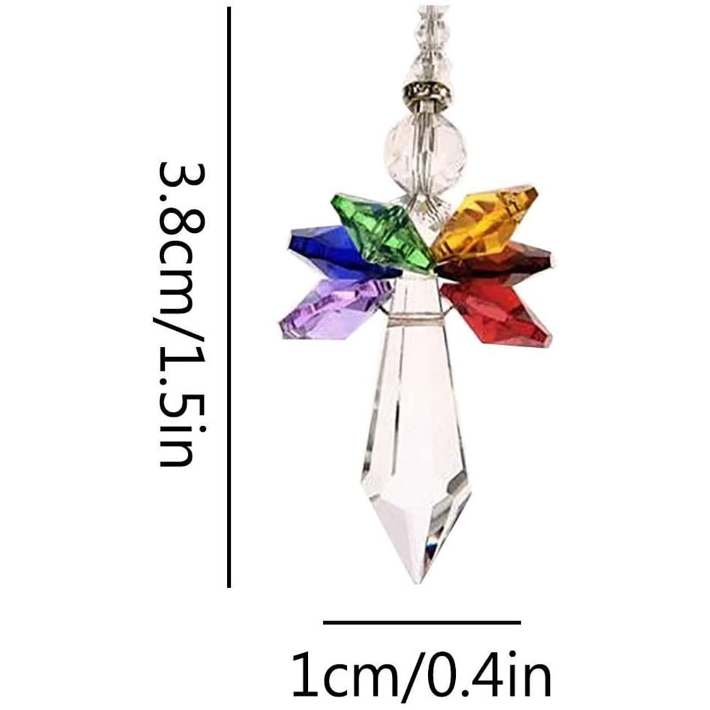 Crystal Angel Suncatcher Car Charm Set for Rear View Mirror Home Decor Pack of 3
