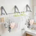thumbnail image 2 of 3-Piece Drill-Free Folding Clothes Drying Rack, 160cm Crossbar, Suitable for Bedroom, Bathroom, Indoor and Outdoor Use, Basics Folding Clothes Rack (Silver), 2 of 4