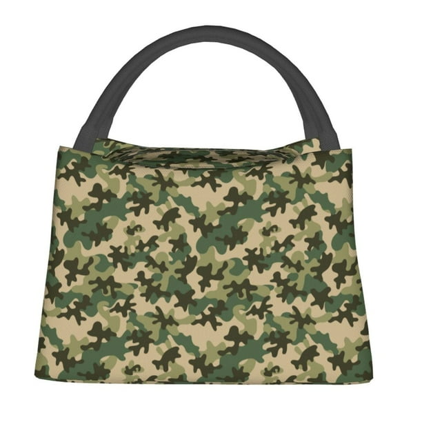 Fotbe Camouflag Bolsa Térmica Portátil con Estampado, Bolsa de Entrega de Alimentos Aislada, Bolsa Reutilizable de Gran Capacidad para Comidas y Supermercado