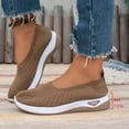 thumbnail image 2 of Domzle Orthopedic Breathable Soft Shoes Arch Support, Women Wide Width Breathable Walking Comfortable Slip On Sneakers Coffee, 2 of 6