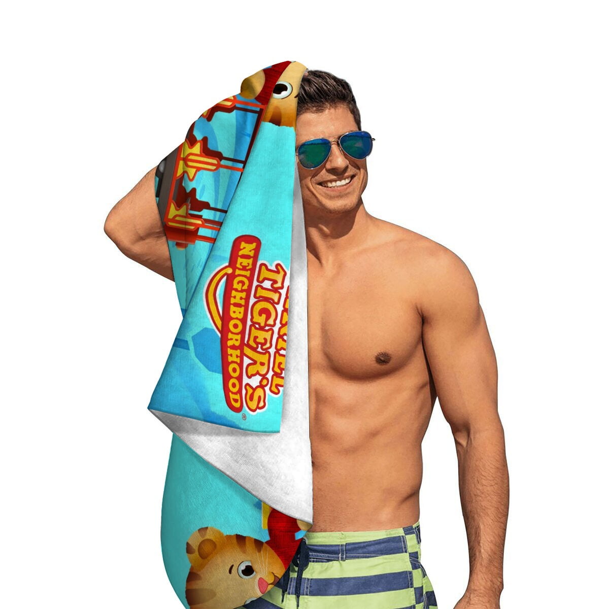 Daniel Tiger's Neighborhood-theme Gifts Quick-dry Beach Towel for Women Girl Birthday Inspired Fan Bath Outdoor Music Lover30.7 x 59 in（78 X 150 CM）