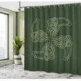 thumbnail image 4 of Ambesonne Viking Shower Curtain, Sun Symbol in Celtic Style, 69"Wx84"L, Emerald and Peacock Green, 4 of 4
