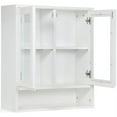 thumbnail image 4 of Allora Double Doors Mid-Century Wood Wall Bath Cabinet in White, 4 of 11