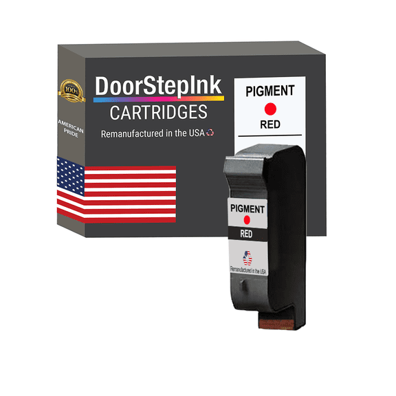 Remanufactured DoorStepInk Brand Pigment Red Ink Cartridge Made in the USA