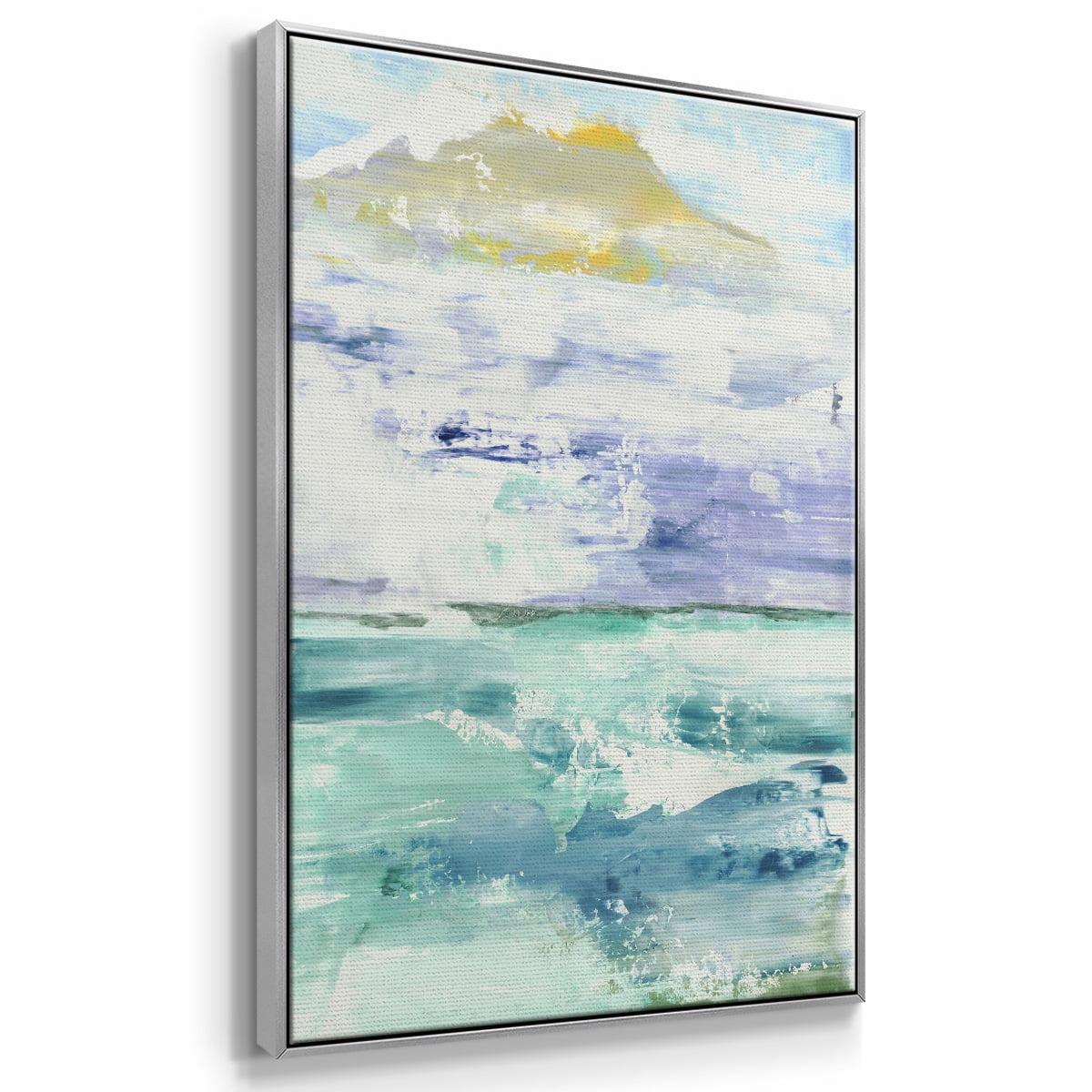 Fantasy Seascape Framed Premium Gallery Wrapped Canvas - Ready to Hang - 27 x 41 - Silver Floating Frame