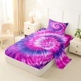 thumbnail image 6 of Erosebridal Pink Purple Tie-Dye Twin Sheet Sets,Watercolor Psychedelic Bedding For Girls Kids 3-Piece, 6 of 6