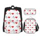 thumbnail image 1 of Disketp Heartbeat Symbol Mochila Estampada de Gran Capacidad con Lonchera y Estuche, Set de 3 Piezas para Estudiantes, 1 of 7