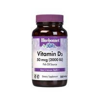 Bluebonnet Vitamin D3 2000 IU 50 mcg Cold-Water Fish Liver Oil & Safflower Oil, 250 Days