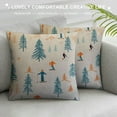thumbnail image 3 of JEUXUS Throw Pillow Case Characters Christmas Ski Pattern Skiing Snowing Holidays Happy Winter Mountain Couple Snow Decorative Home Square Sofa Pillowcase " for Farmhouse Decor, 3 of 5