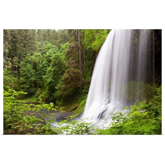 Great BIG Canvas | Rolled Craig Tuttle Poster Print entitled North Middle Falls In Silver Falls State Park; Oregon