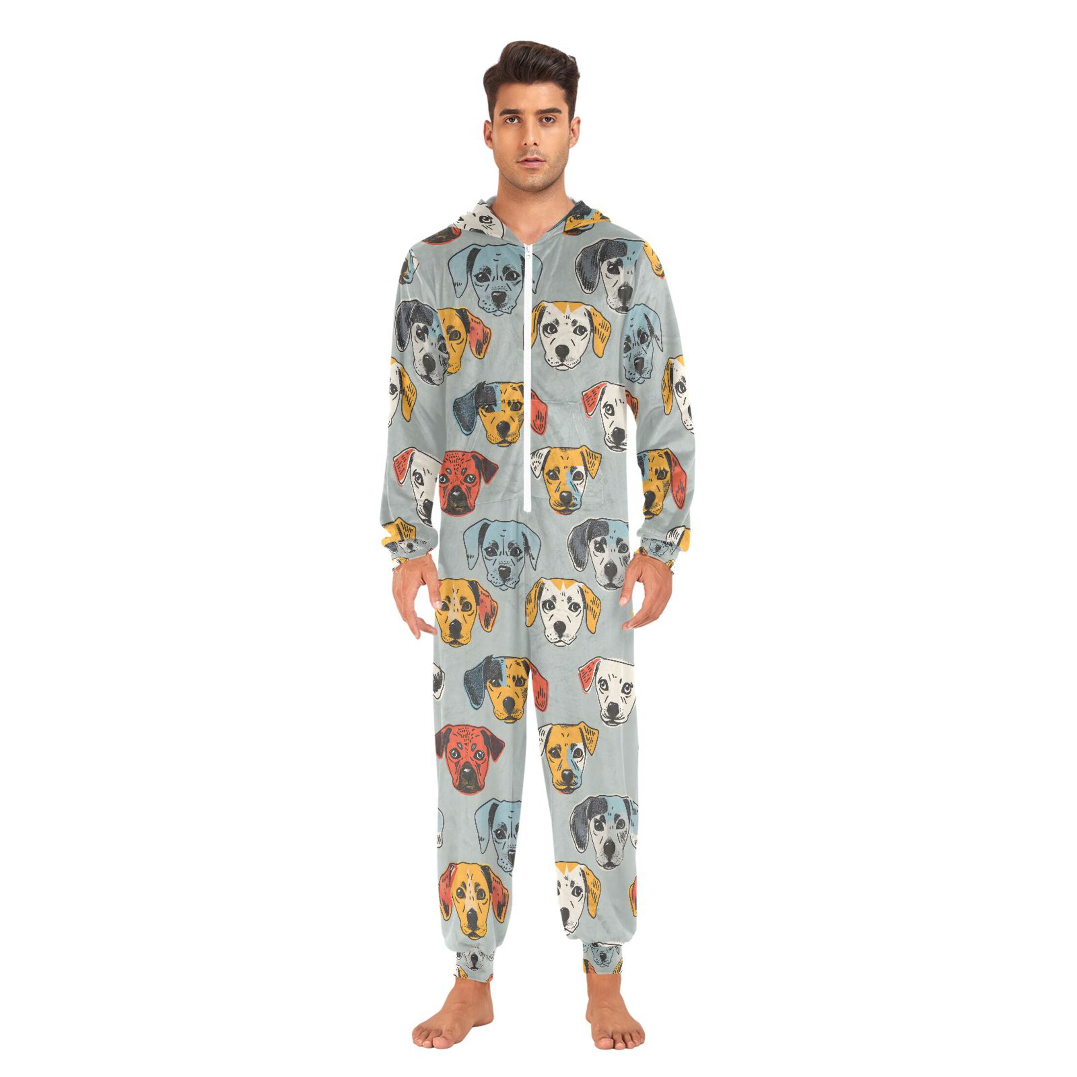 joogoo Dogs Cartoon-c1 Unisex Adults Onesies Pajamas Jumpsuits L