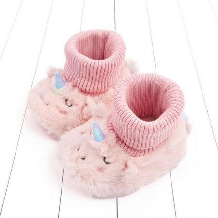 

6M-18M Newborn Fluffy Sneaker Soft Non-slip Sole Toddler Plush Prewalker Santa Claus First Walker Baby Boy Girl Shoes