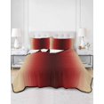 thumbnail image 3 of Quilts Twin Size, Red Black Khaki Ombre Soft Comforter Bedding Set for Bed, Modern Abstract Art Gradient Lightweight Quilted Bedspread with Pillow Cover(2 Pieces) for All Season, 68x86 Inch, 3 of 6