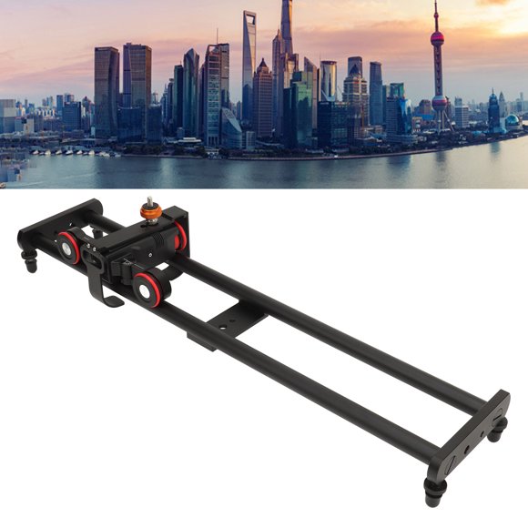Video DSLR Camera Slider, Video Camera Dolly Car Infinitely Adjustable Speed Detachable App Remote Control for Time Lapse Photography