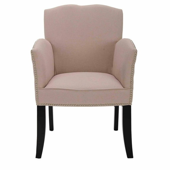 SAFAVIEH Rachel Rustic Upholstered Arm Chair W/ Silver Nailheads, Taupe