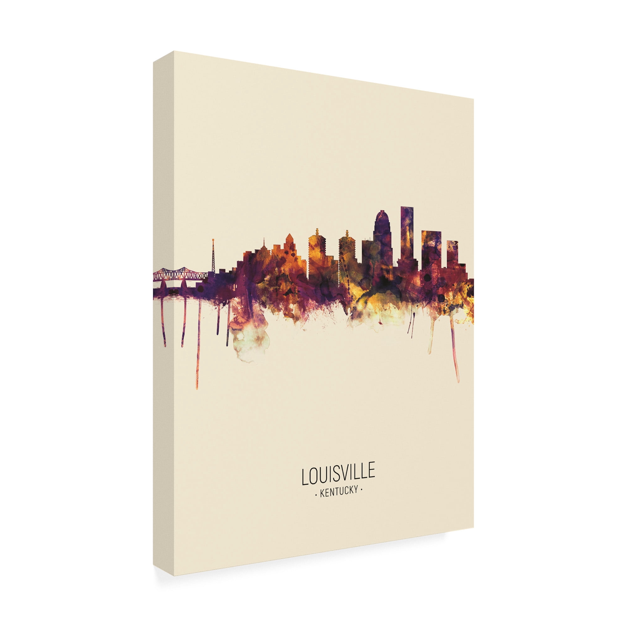 Trademark Fine Art 'Louisville Kentucky City Skyline Portrait III' Canvas Art by Michael Tompsett