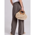 thumbnail image 4 of Pantalones Palazzo ANRABESS 2025 de lino para mujer, pernera ancha, color café, 4 of 8