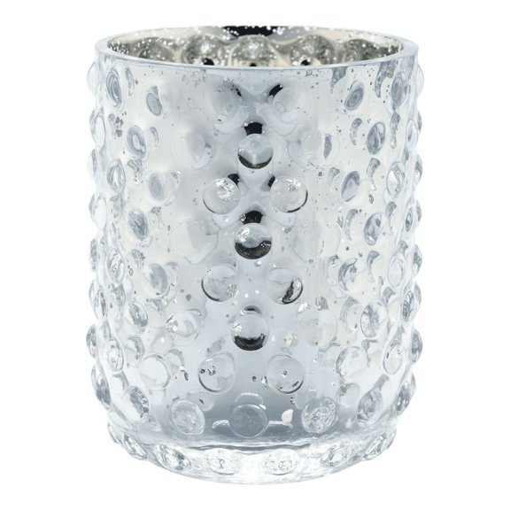 CC Home Furnishings 5.5" Silver Colored Hand Blown Glass Votive Candle Holder