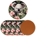 thumbnail image 2 of Koala Microfiber Leather Round Coasters (6PCS), 11x11 cm/4.3x4.3 in, Slip Drink Coasters Set for Home and Kitchen, Durable and Easy to Clean Square Drink Coasters., 2 of 6