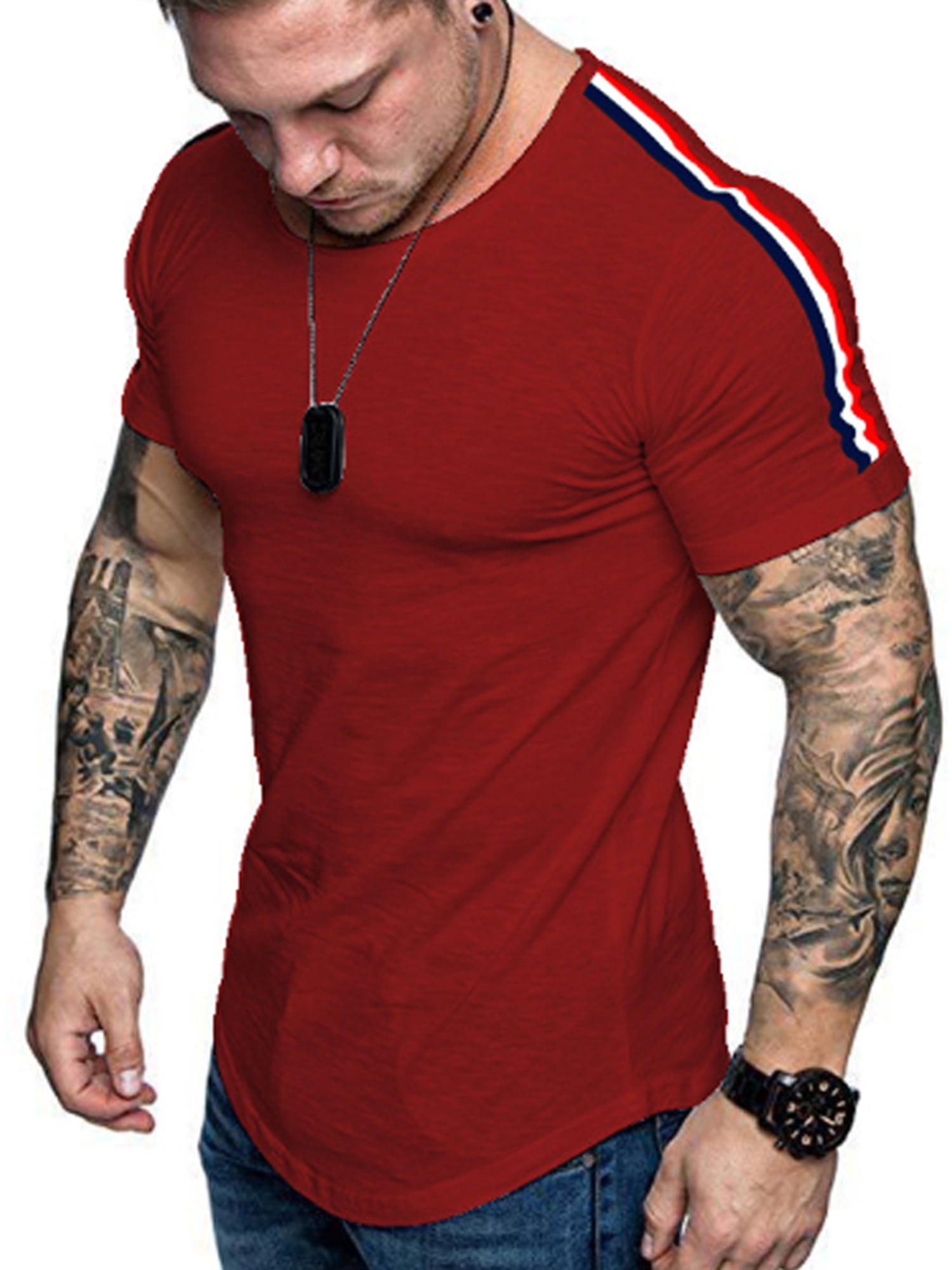 mens slim fit casual t shirts