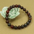 thumbnail image 3 of Natural Tiger Iron Gemstone 8mm Round Beads Stretch Bracelet 7" Unisex, 3 of 5