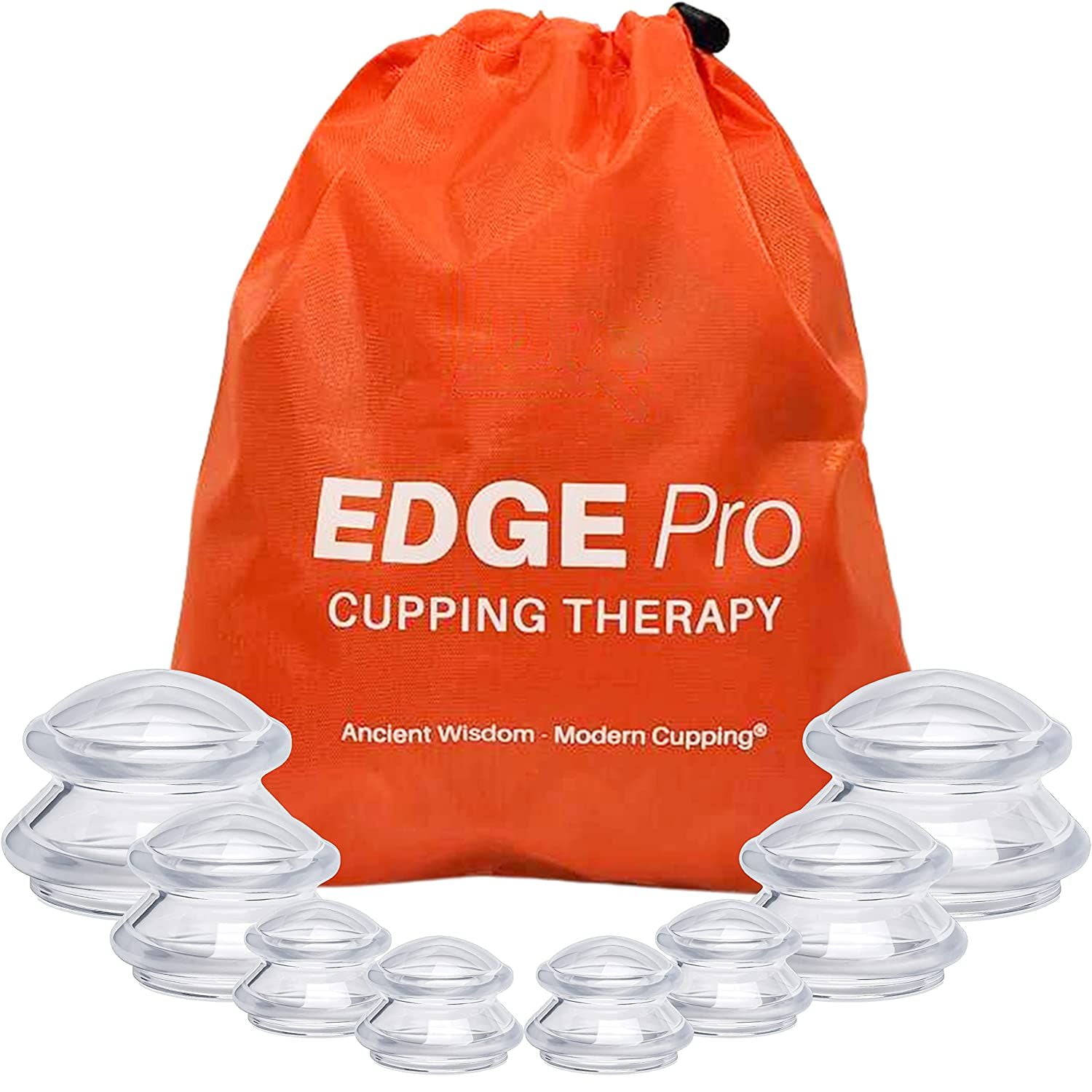 LURE Essentials Edge Cupping Set – Ultra Clear Silicone Cupping Therapy Set  for Cellulite Reduction and Myofascial Release - Massage Therapists and  Home Use (Set of 8, Clear 2L, 2M, 4S) 