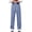 Blue, variant on Womens Drawstring High Waist Wide Leg Jeans Loose Casual Pull On Pants Solid Color Elastic Waisted Denim Trousers Summer Bottoms with Pockets