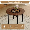 thumbnail image 4 of NYEESS 5-Piece Round Dining Table Set for 4, 42" Modern Wood Grain Kitchen Table with Tea Glass & Storage, 4 Gray PU Leather Chairs, Black Metal Legs, 4 of 10