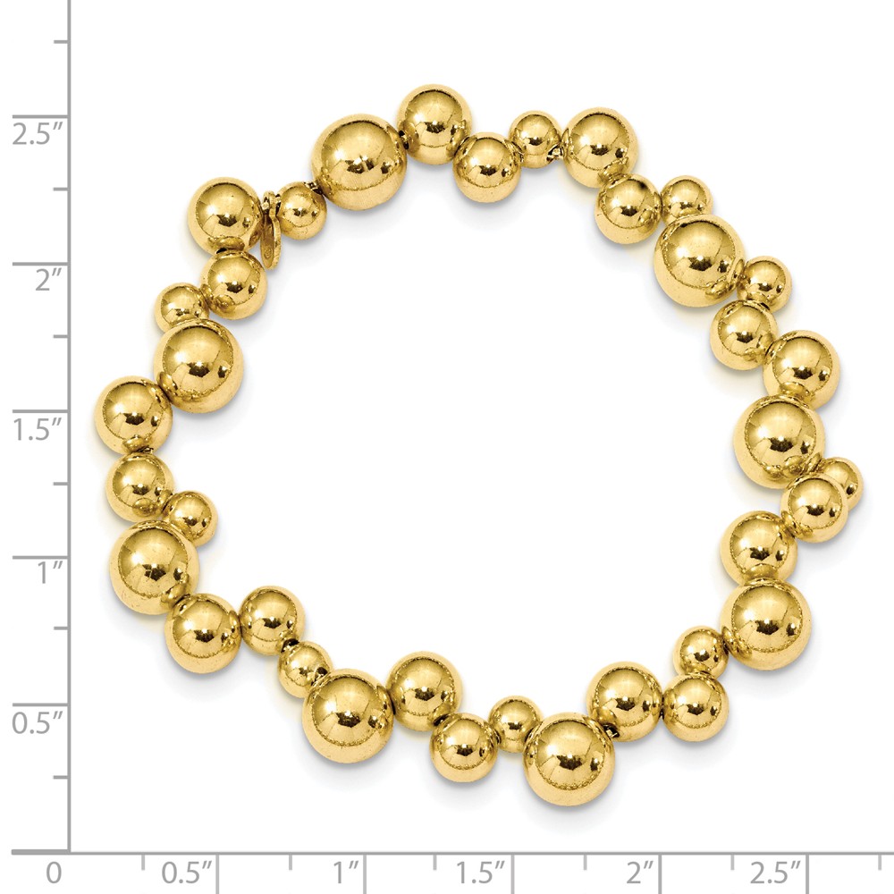 White Sterling Silver bracelet Gold-plated Beaded Magnetic Clasp