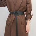 thumbnail image 3 of Eosunjian Korean Style Simple Women Faux Leather Belt Irregular Shape Adjustable Knot Long Waistband Suit Coat Corset Belt Fashion Accessories Camel, 3 of 13