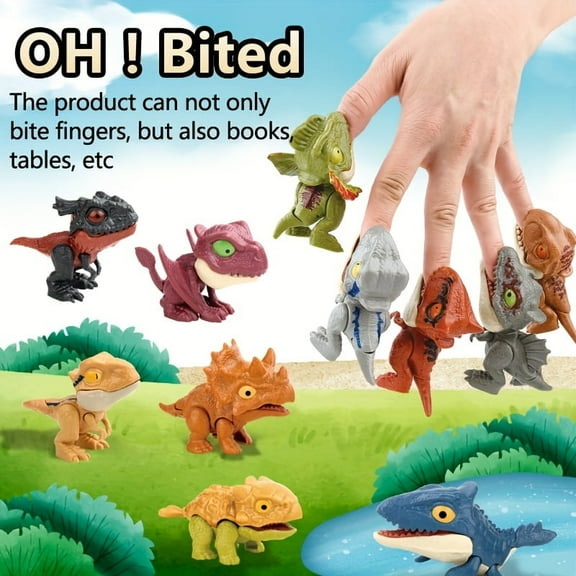 20pcs Mini Dinosaur Finger Puppets, 3 Inch Flexible Joint Dino Toys, Collectible Figures for Kids