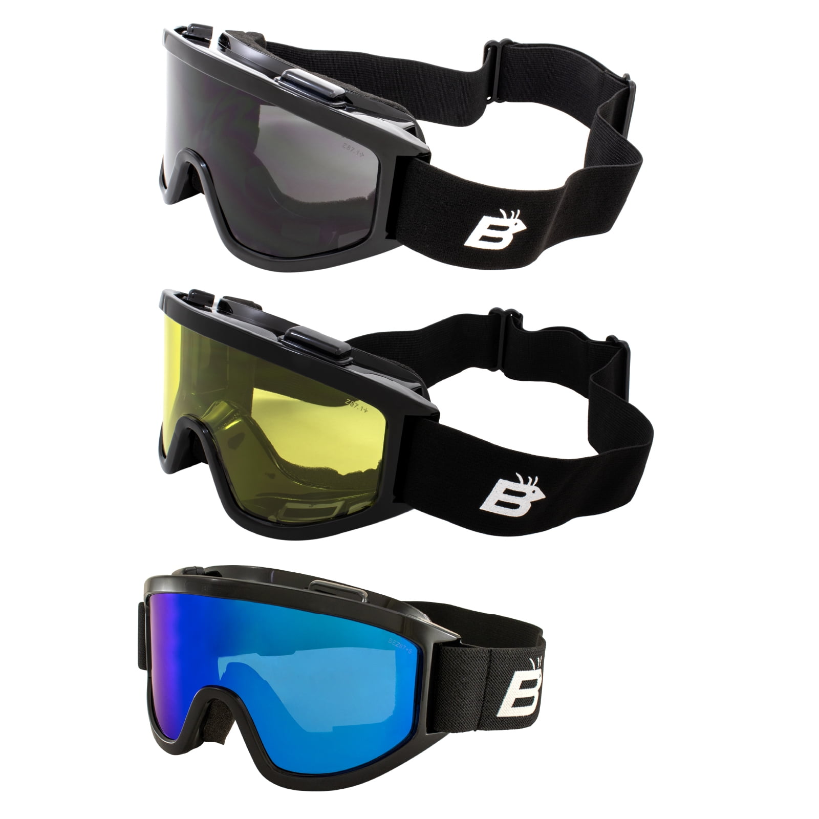 Lot De 4 Lunettes De Sport Birdz Wing – Jaune, Fumée, Bleu Clair, Transparent, UV400
