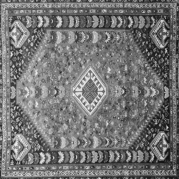 Ahgly Company Indoor Square Persian Gray Traditional Area Rugs, 4' Square