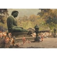 thumbnail image 2 of Erich Kips 18x14 Black Ornate Wood Framed Double Matted Museum Art Print Titled - The Great Buddha (Daibutsu) in Kamakura, Japan (ca. 1928), 2 of 5