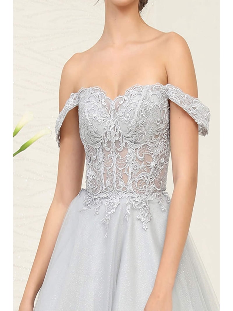 slim fit dress slacks Glitter Sweetheart Corset A Line Dress with Detachable Sleeves  Camille La  Vie