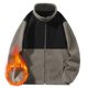 thumbnail image 1 of pstuiky tops de invierno para hombre Sudadera con capucha de forro polar personalizada de invierno para hombre, con cuello alto, cálida, holgada, con bloques de color y manga larga., 1 of 9