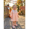 thumbnail image 6 of BemeyourBBs Toddler Baby Girls Halloween Dress Outfit Infant Baby Girl Summer Fall Plaid Gingham Dress Pumpkin Ghost Embroidered Crew Neck Puff Long Sleeve Holiday Party Dress, 6 of 9